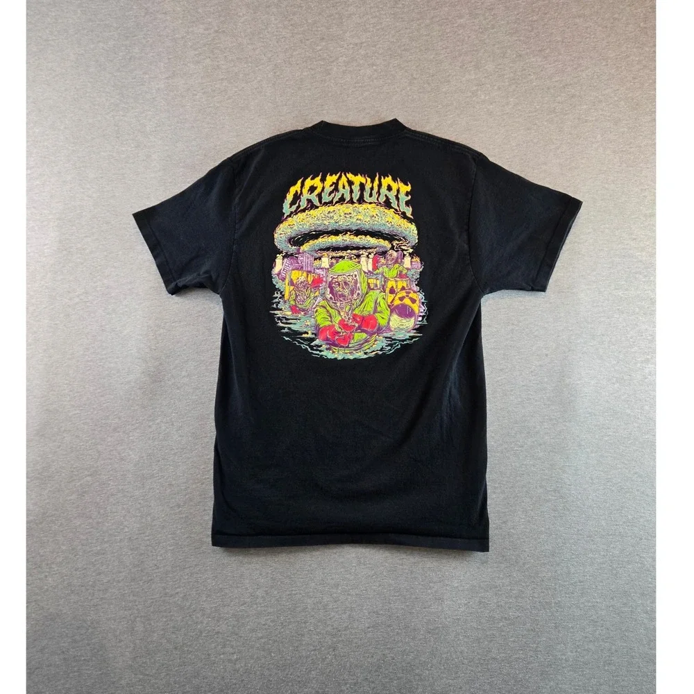 Creature Skateboards T-Shirt Mens Small Black Nuclear Gangreen‎ Graphic Tee